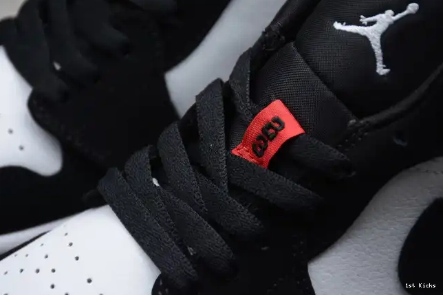 1st Kicks Shoes Black Jordan 1 Air Toe Low 553558-116 0505